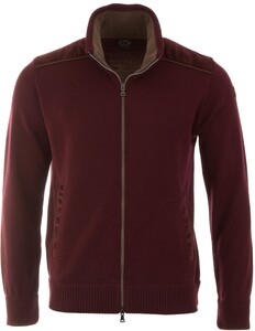 Paul & Shark Fine Velours Contrast Cardigan Bordeaux