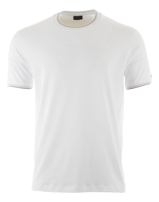 Paul & Shark Jersey Cotton Tipped T-Shirt Wit