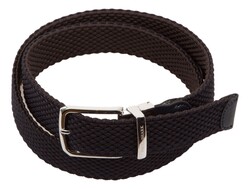 Paul & Shark Leather Trimmed Woven Reversible Elastic Belt Riem Blauw-Bruin