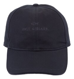 Paul & Shark Logo Embroided Cotton Baseball Cap Donker Blauw