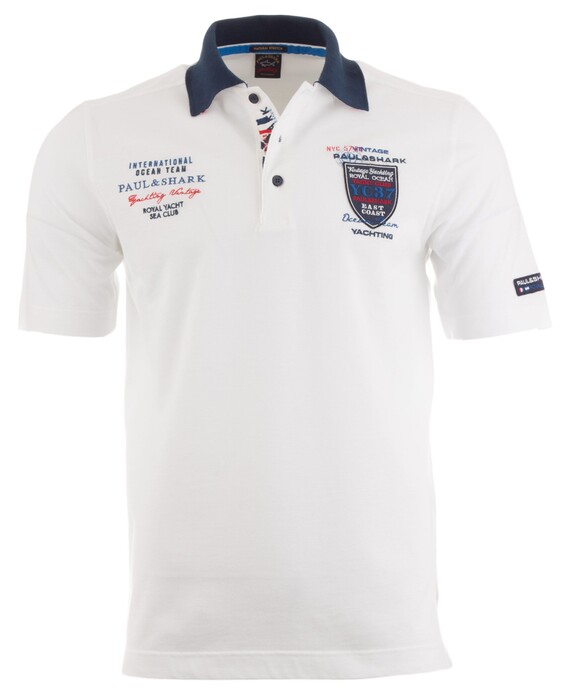Paul \u0026 Shark Logo Polo Poloshirt White 