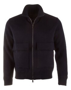 Paul & Shark Loropiana Cashmere Wool Full Zip Hybrid Jack Dark Evening Blue