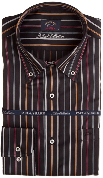 Paul & Shark Luxurious Colored Stripes Shirt Sunset