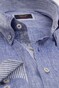 Paul & Shark Luxury Linen Lines Shirt Mid Blue