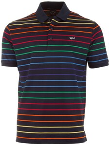 Paul & Shark Luxury Rainbow Stripe Poloshirt Multicolor
