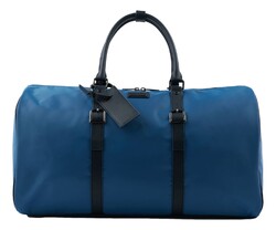 Paul & Shark Milano Nylon Holdall with Leather Details Tas Captains Blue