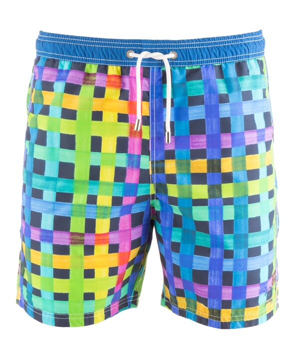 Paul & Shark Multicolor Check Swim Shorts Swimwear Navy