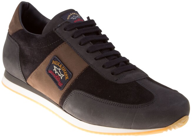 Paul & Shark Navy-Brown Bovine Leather Shoes Schoenen Blauw-Bruin