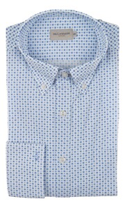 Paul & Shark - Overhemd LSL - 25413162R Riviera Cotton Shirt -  Wit - Licht Blauw