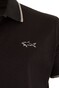 Paul & Shark Piqué Cotton Tipped Shark Print Poloshirt Black