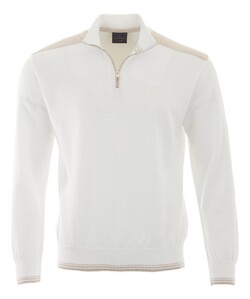 Paul & Shark Piuma Featherlight Cotton Half Zip Pullover Blanc De Blanc