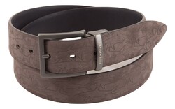 Paul & Shark Reversible Sharks Leather Belt Riem Military Green - Blue