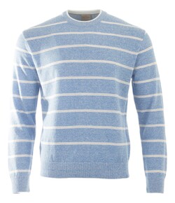 Paul & Shark Riviera Urukai Linen-Cotton Blend Crewneck Pullover Blue Bonnet