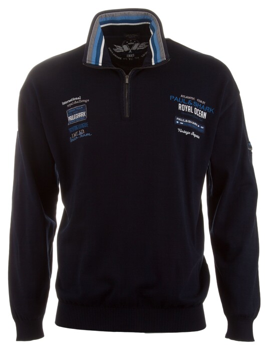 Paul & Shark Royal Yacht Club Cotton Logo Sweater Pullover Navy
