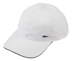 Paul & Shark Shark Badge Cotton Baseball Cap Wit