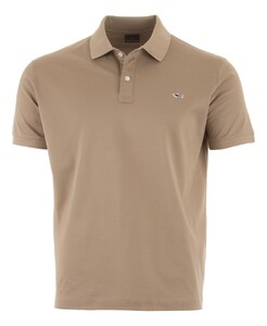 Paul & Shark Shark Badge Double Piqué Cotton Polo Vintage Khaki