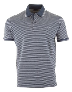 Paul & Shark Shark Badge Jaspe Cotton Pique Polo Shirt Poloshirt Ensign Blue