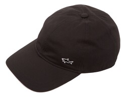 Paul & Shark Shark Badge Light Cotton Baseball Cap Black