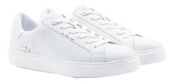 Paul & Shark Shark Icon Tumbled Leather Sneakers Shoes White