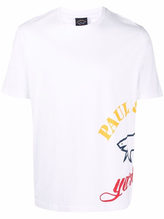 Paul & Shark Shark Print T-Shirt White-Multi