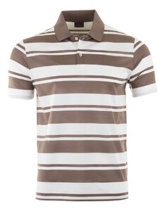 Paul & Shark Shark Tag Double Mercerised Jersey Cotton Poloshirt White-Dark Brown