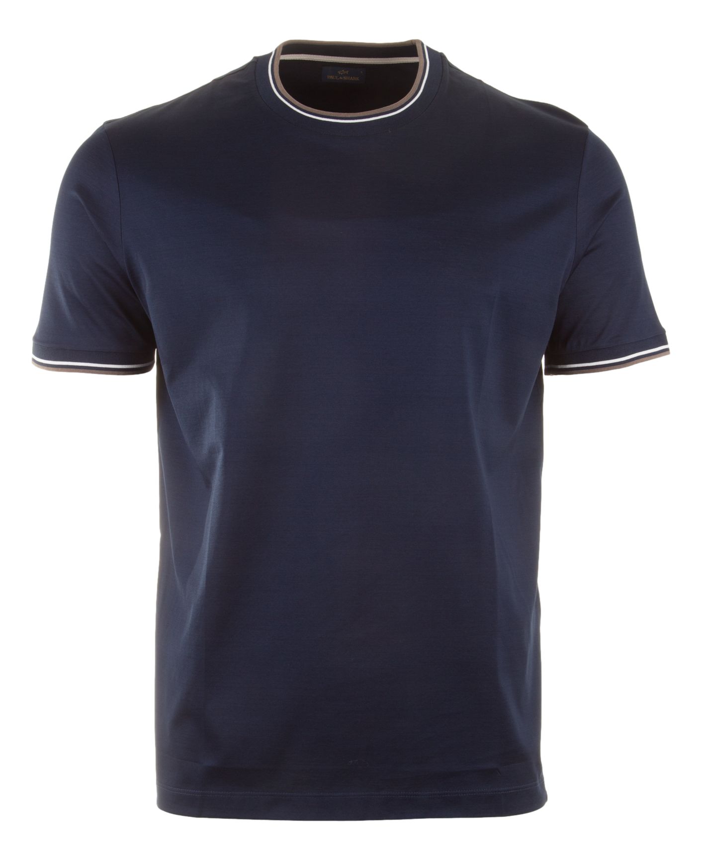 Paul & Shark Shark Tag Double Mercerised Jersey Cotton T-Shirt Blauw