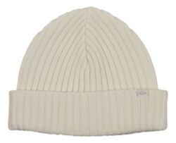 Paul & Shark Shark Tag Soft Cool Touch Wool Beanie Cap / Beanie Off White
