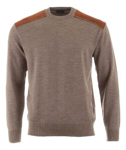 Paul & Shark Shark Tag Velvet Soft Cool Touch Wool Crewneck Pullover Driftwood