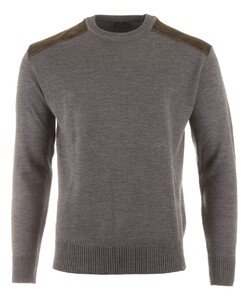 Paul & Shark Shark Tag Velvet Soft Cool Touch Wool Crewneck Trui Iron Gate