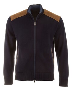 Paul & Shark Shark Tag Velvet Soft Cool Touch Wool Full Zip Vest Donker Blauw