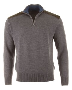 Paul & Shark Shark Tag Velvet Soft Cool Touch Wool Half Zip Trui Iron Gate