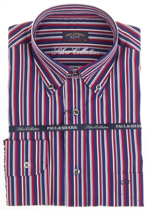 Paul & Shark Silver Collection Stripe Overhemd Rood