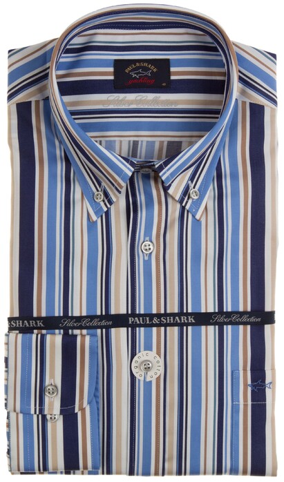 Paul & Shark Silver Collection Striped Shirt Navy