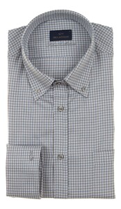 Paul & Shark Silver Collection Texture Cotton Shirt Overhemd Wit-Blauw