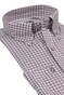 Paul & Shark Silver Cotton Satin Check Overhemd Bruin