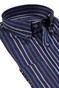 Paul & Shark Silver Cotton Satin Stripe Overhemd Blauw-Bruin