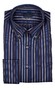 Paul & Shark Silver Cotton Satin Stripe Overhemd Blauw-Bruin