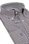 Paul & Shark Soft Touch Cotton Poplin 2 Tone Stripe Overhemd Blauw-Bruin