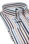 Paul & Shark Soft Touch Cotton Poplin Multicolor Stripe Overhemd Blauw-Zand