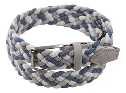 Paul & Shark Suede Trimmed Woven Elastic Belt Licht Blauw - Grijs