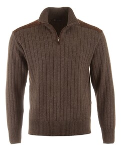 Paul & Shark Suede Wool Cashmere Half Zip Pullover Mulch