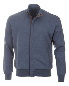 Paul & Shark Summer Wool Full Zip with Alcantara Cardigan Vintage Indigo