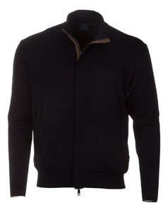 Paul & Shark Summer Wool Full Zip with Alcantara Vest Donker Blauw