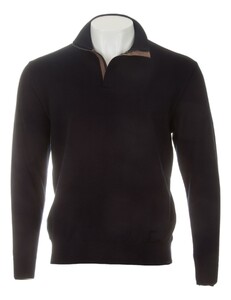 Paul & Shark Summer Wool Half Zip Alcantara Details Pullover Dark Evening Blue