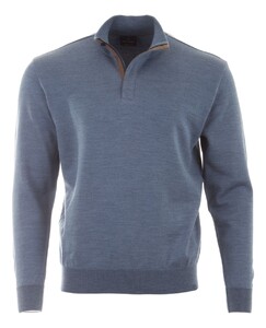 Paul & Shark Summer Wool Half Zip Alcantara Details Pullover Vintage Indigo