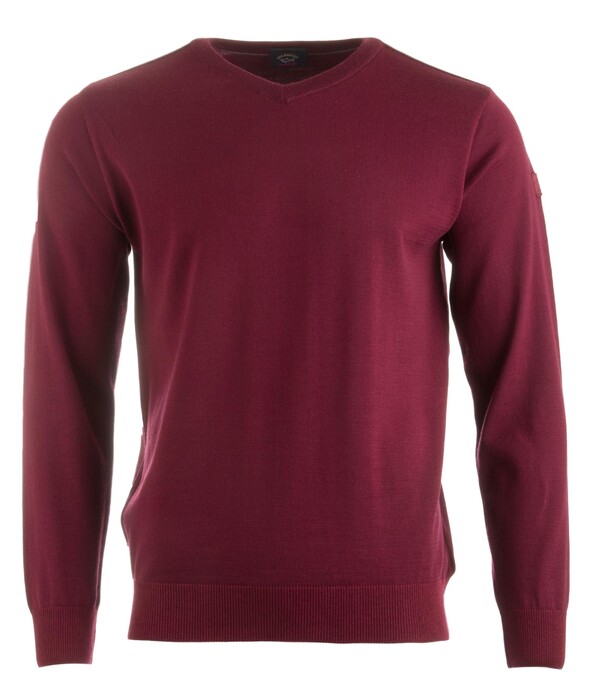 Paul & Shark Three in One Cool Touch Wool V-Neck Pullover Bordeaux
