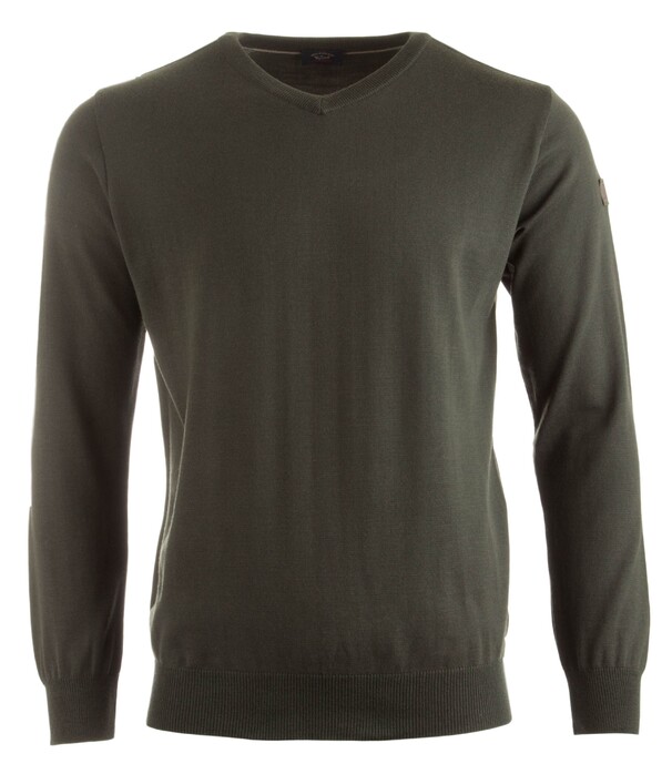 Paul & Shark Three in One Cool Touch Wool V-Neck Pullover Moss Green
