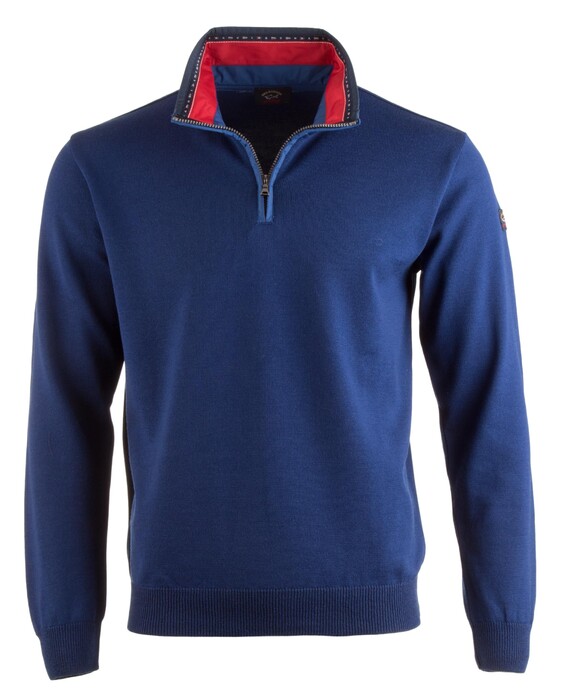Paul & Shark Three-In-One Flag Collar Contrast Pullover Mid Blue