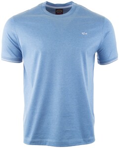Paul & Shark Three in One Kompact Tech Organic Melange Cotton T-Shirt Mid Blue Melange