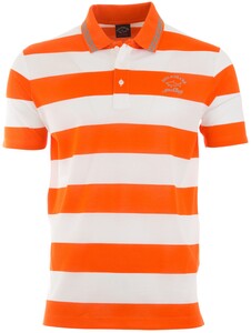 Paul & Shark Tipped Barstripe Poloshirt Fine Orange